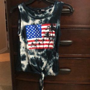 American flag tie dye tank top